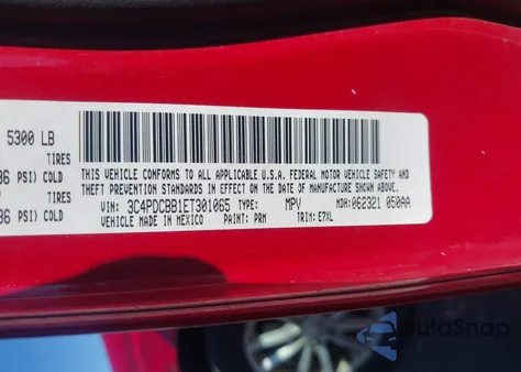 2014 Dodge Journey Sxt из США, поврежденный, VIN 3C4PDCBB1ET301065